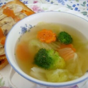ルクエで下準備♡三種の彩り野菜スープ